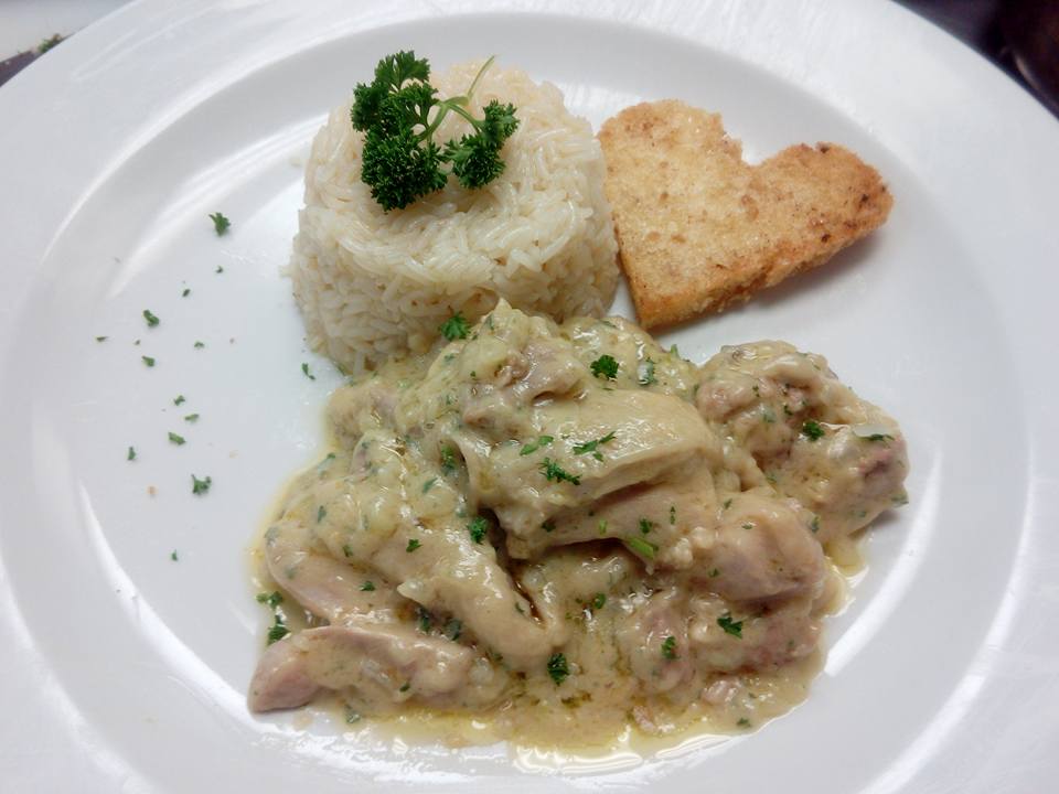 DIY Chicken Fricassee with rice pilaff and Veloute sauce2
